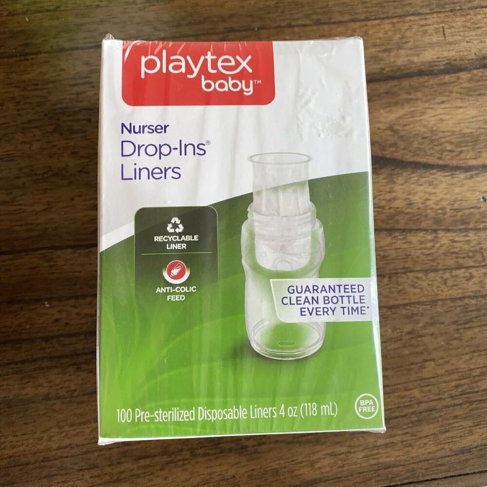 Brand New Playtex Baby Nurser Sacs 100 Count Drop-Ins Disposable Liners 4 oz